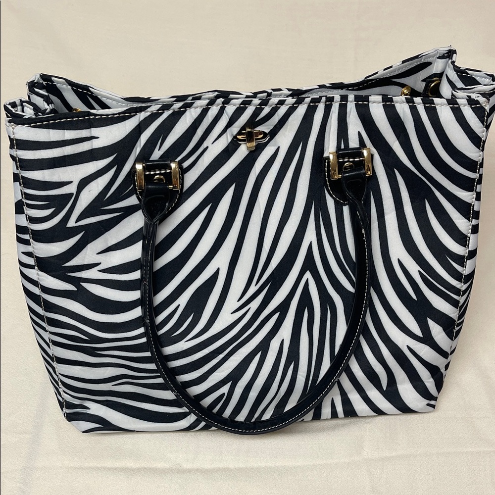 Joan Rivers Black and White Zebra Tote